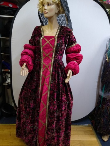 Elizabethan tudor dress cerise - dress,