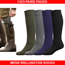 1/2/3 Pack Mens Welly Socks