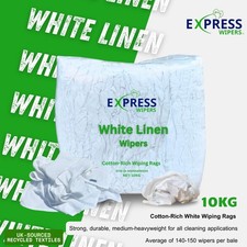 White Linen Cleaning Rags Wiping Cloths Lint-Free Garage Workshop 10kg