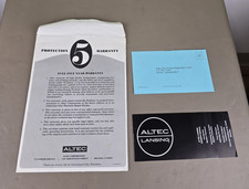 Altec Lansing Model 14 Speaker Paper Work D-3759