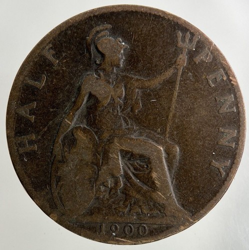1900 victoria half penny coin - victoria,
