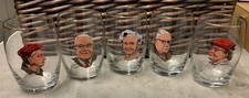 Vintage Coronation Street Drinking Glasses x5 1960's 4 Inch