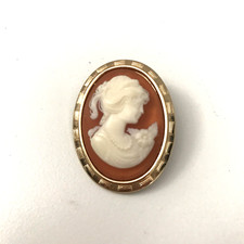 Vintage Plastic Cameo Brooch