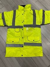 HI VIZ VIS JACKET HIGH VISIBILITY REFLECTIVE WATERPROOF WORKWEAR PADDED HOODED