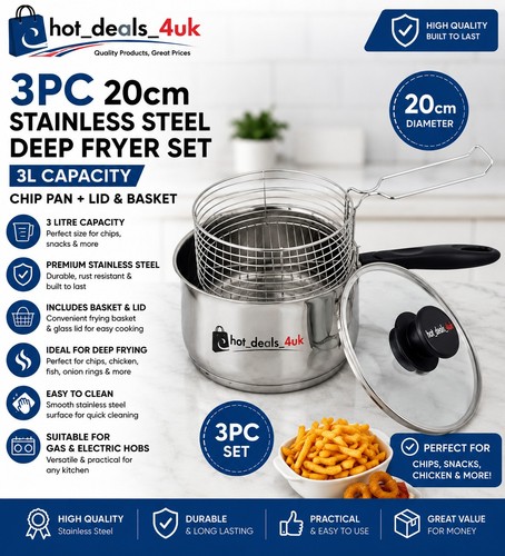 3pc 20cm stainless steel - steel, deep