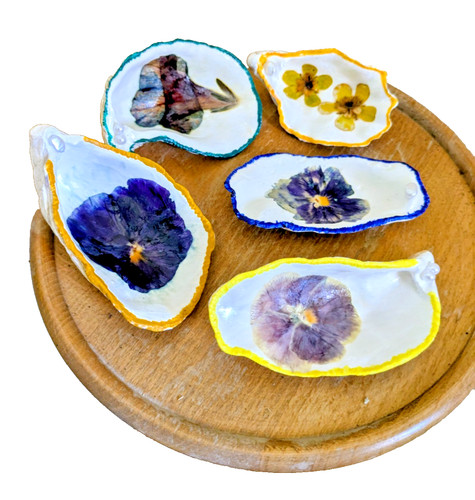 Oyster shells decorated with - oyster,