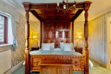 Wooden Four Poster Bed superking VI spring mattress 