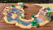 Schleich Safari Watering Hole + River + Waterfall = FULL SET, Rare - Immaculate!