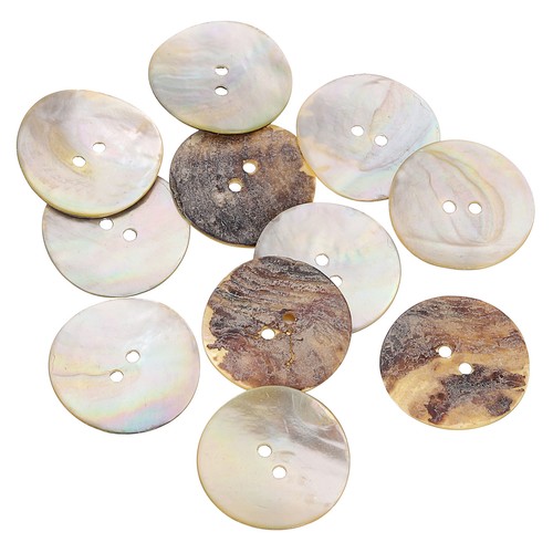 10pcs natural shell buttons - natural,
