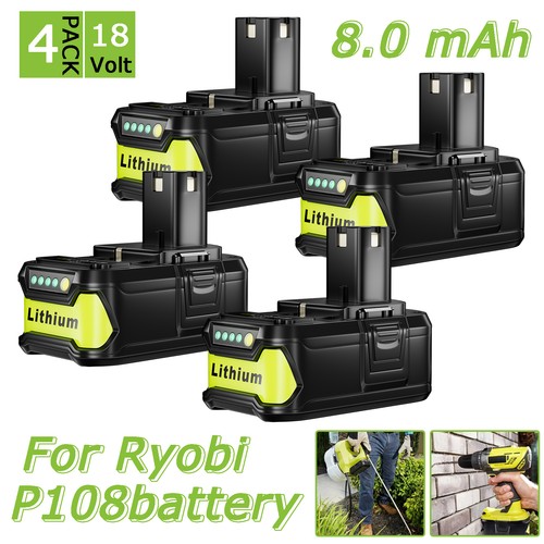 New 0ah 4pc battery p108 - 8.0ah,