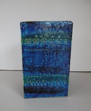 Aldo Londi Bitossi Italy Ceramic Rimini Blue Pottery Square Vase