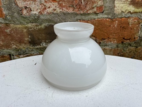 Vintage milk glass oil lamp
