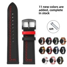 Crazy Horse Genuine Leather Quick Release Watch Band Stitched Strap 20mm 22mm