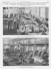 Allgemeine Electricitats Gesellschaft Steam Turbine 2x Old Engineer Prints 1904