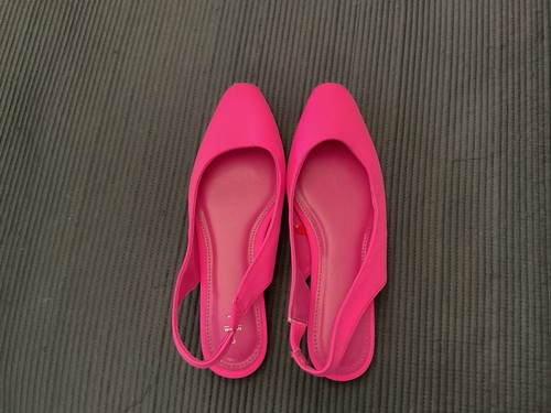 Pink fabric sling back - tu,