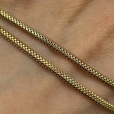 Box Bismark Chain Necklace 14ct 14k 585 Yellow Gold - 17.5" Inches