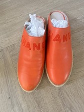 Vintage Chanel Red Espadrille Sliders, Size 40 , New Condition As Never Worn
