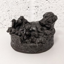 Labrador and Puppys Heredities Jean Spouse Figurine Dog Basket 