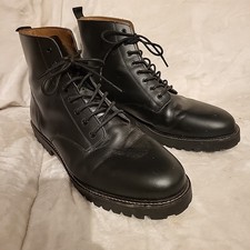 River Island Black Leather Boots, 16 Eyelets/ Holes, Uk 12