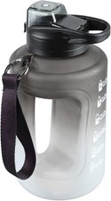 Gradient Gray Big Water Bottle, 50oz / 1.5 Liter Sports Water Bottle, Ideal for