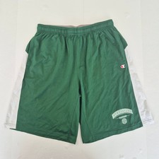 CHAMPION Shorts Large Green Men's Pockets Elastic Waist Sportswear Training