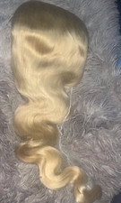 Valerie  caramel blonde wavy 613 closure thick European 100% Human Hair Wig 26"