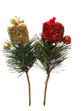 Christmas Pick Spruce with Red