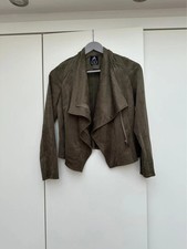 Khaki Green Biker Jacket Faux