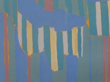 Mid C Minimalist Colourful Abstract Acrylic Painting. D Randall 74 .Cornwall