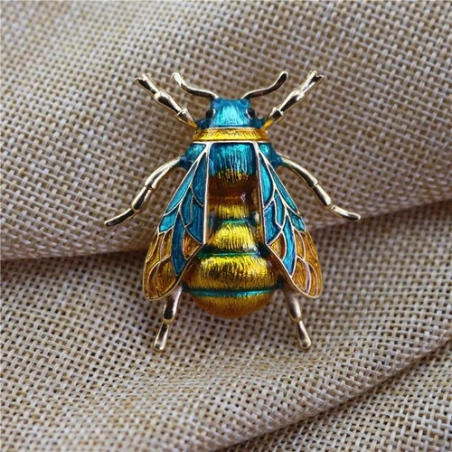 Enamel bee brooch - enamel,