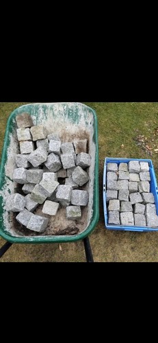 New grey granite cobble - , sets