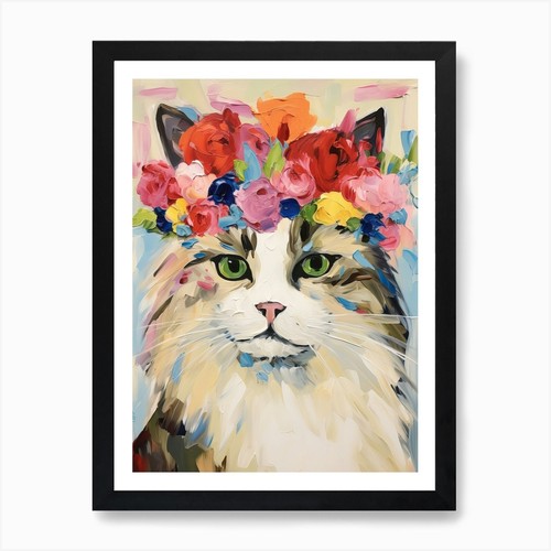Birman cat with flower - birman, a