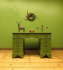 Green Pedestal Desk in three