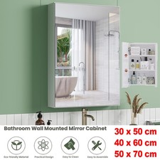 Wall Mounted Single Door Mirror Cabinet Bathroom Cupboard with Adjustable Shelf