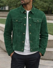 Mens Trucker Jacket Green