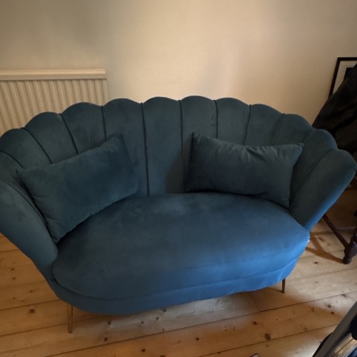 Green velvet seater sofa - green, 2