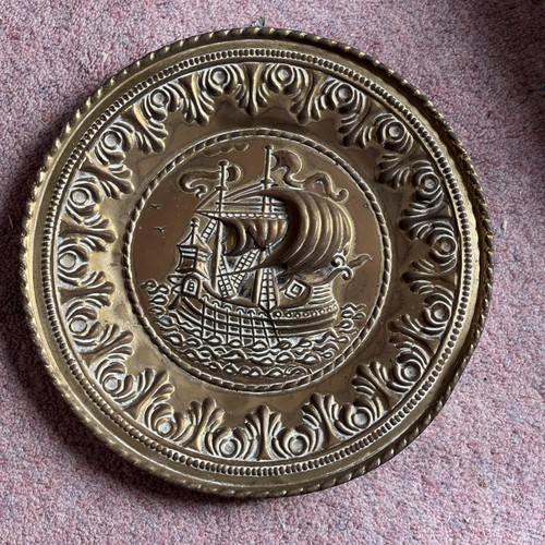 Brass embossed wall plate - embossed,