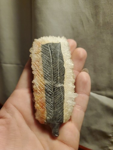 Carved quartz crystal feather - carved,