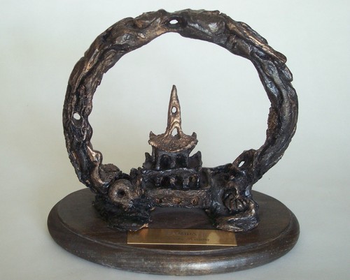 Pagoda ceramic sculpture - ceramic,