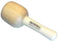 FAITHFULL 500g 1lb Carpenters Carvers Round Beech 90mm/3-1/2" Mallet, FAICM90HD