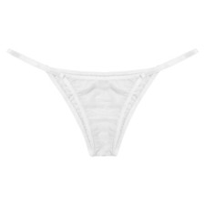 Womens Thongs Elastic Waistband Panties See-through Bikini Bottoms Lingerie