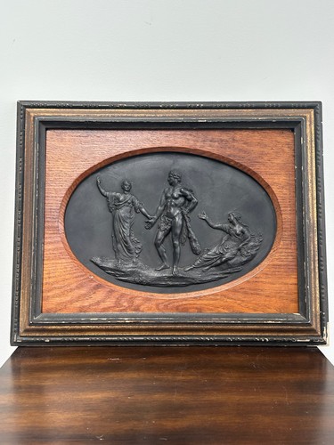 Wedgwood black basalt plaque - black,