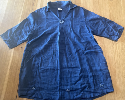 Abrazo linen rayon tunic top - rayon,