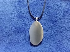 Grey Agate Slice Black Corded