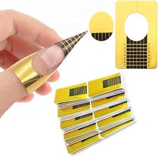 100x Nail Form Stickers For Builder Gel Nail Extensions Nail Art Gold Nail Forms