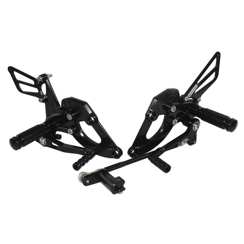 Black adjustable rearset - black,