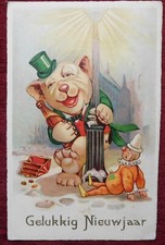 COMIC NEW YEAR POSTCARD /