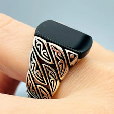 Black men silver - black, handmade