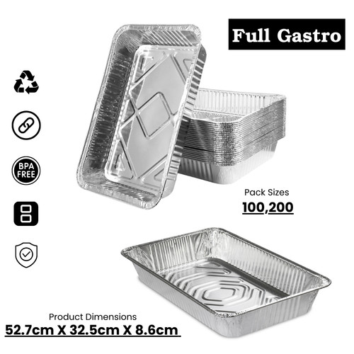 Aluminium foil catering trays - aluminium,