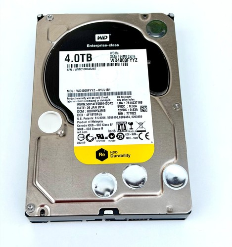 Wd4000fyyz 4tb sata - sata, 3.5"